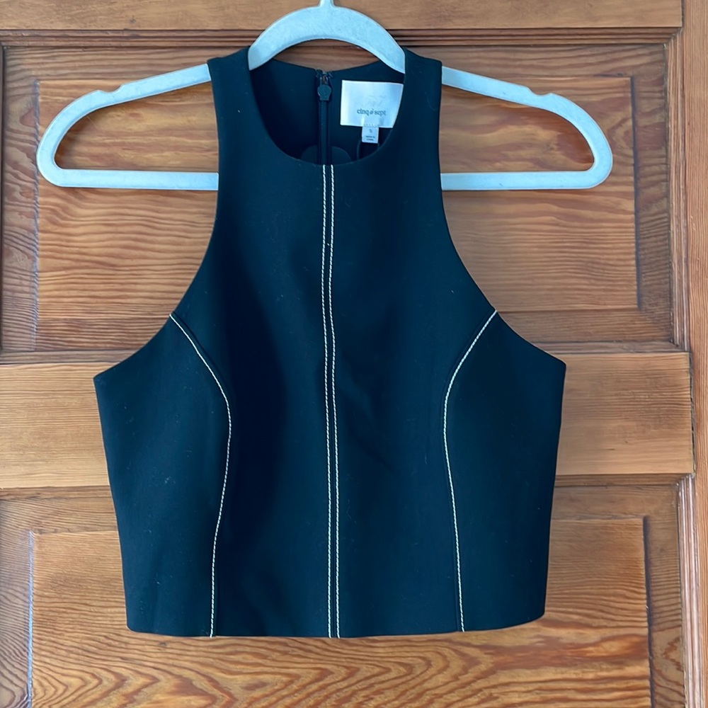 Cinq a Sept Amber Sleeveless Crop top